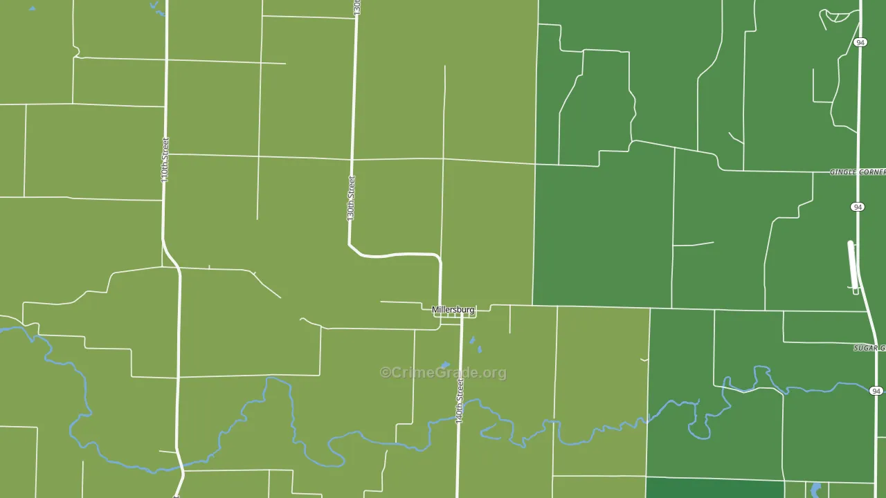 Millersburg, IL Map of Vandalism Rates