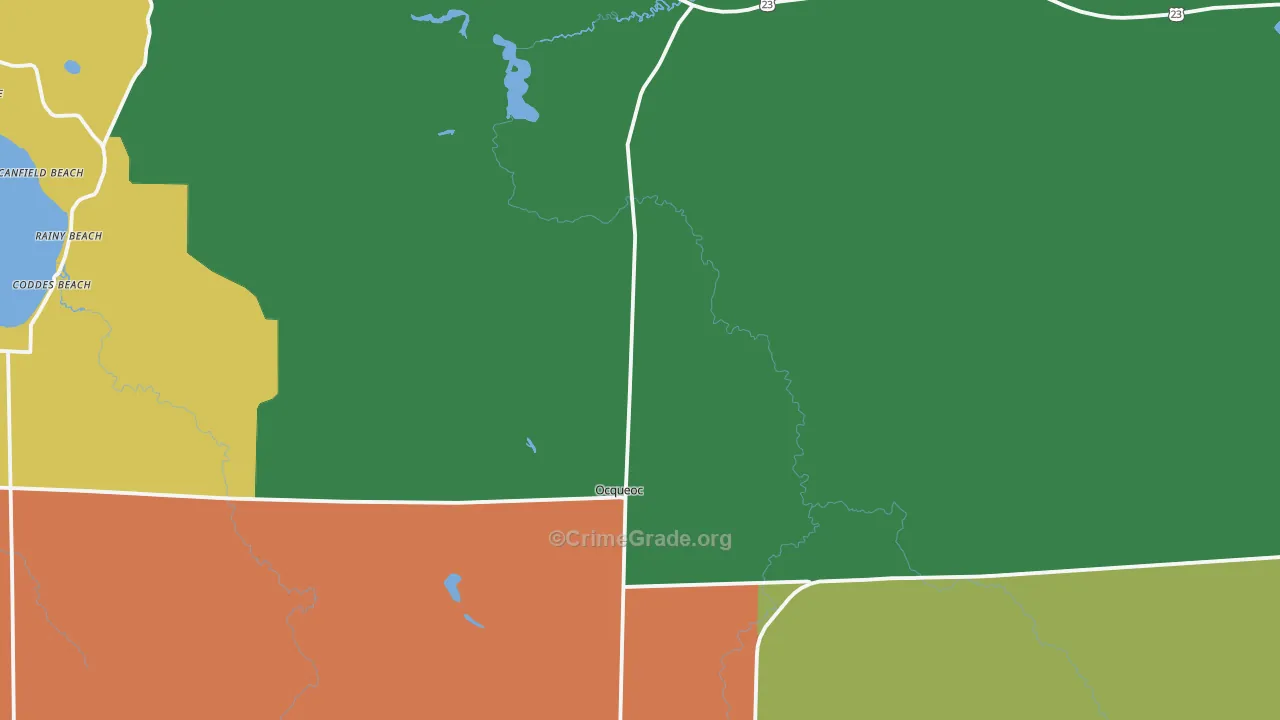 Millersburg, MI Map of Vandalism Rates
