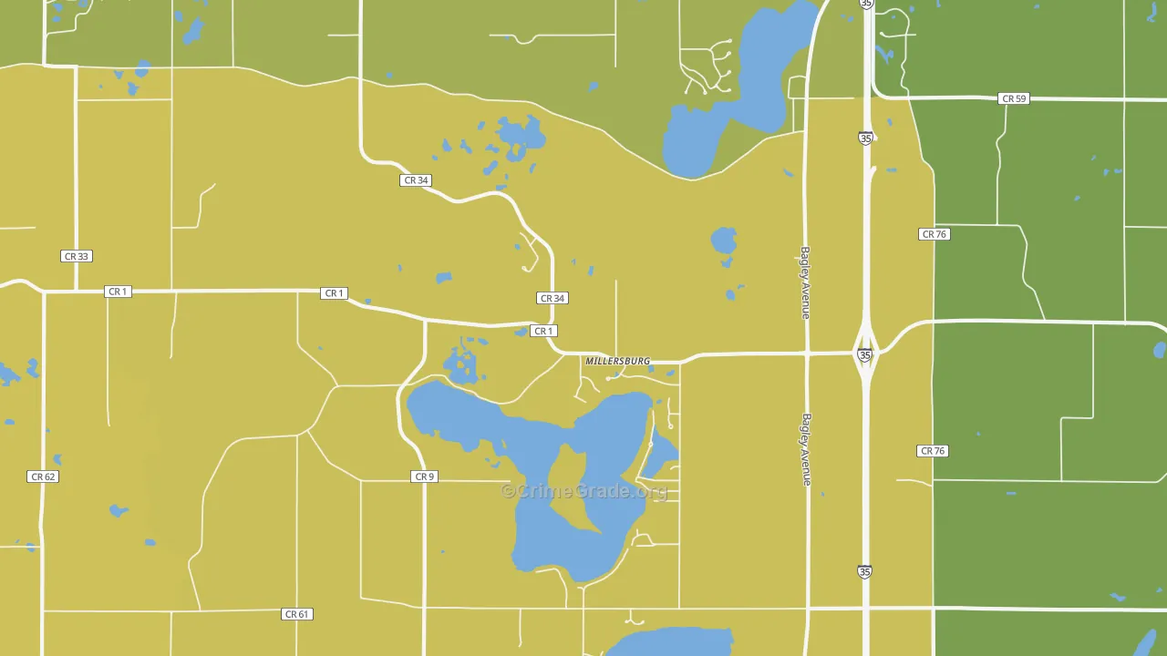 Millersburg, MN Map of Vandalism Rates