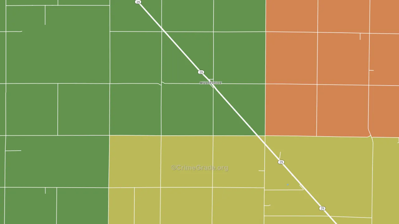 Millersville, IL Map of Vandalism Rates