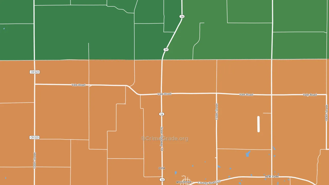Millerton, IA Map of Vandalism Rates