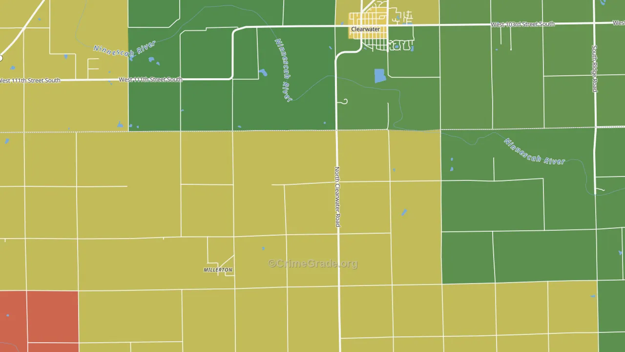 Millerton, KS Map of Vandalism Rates