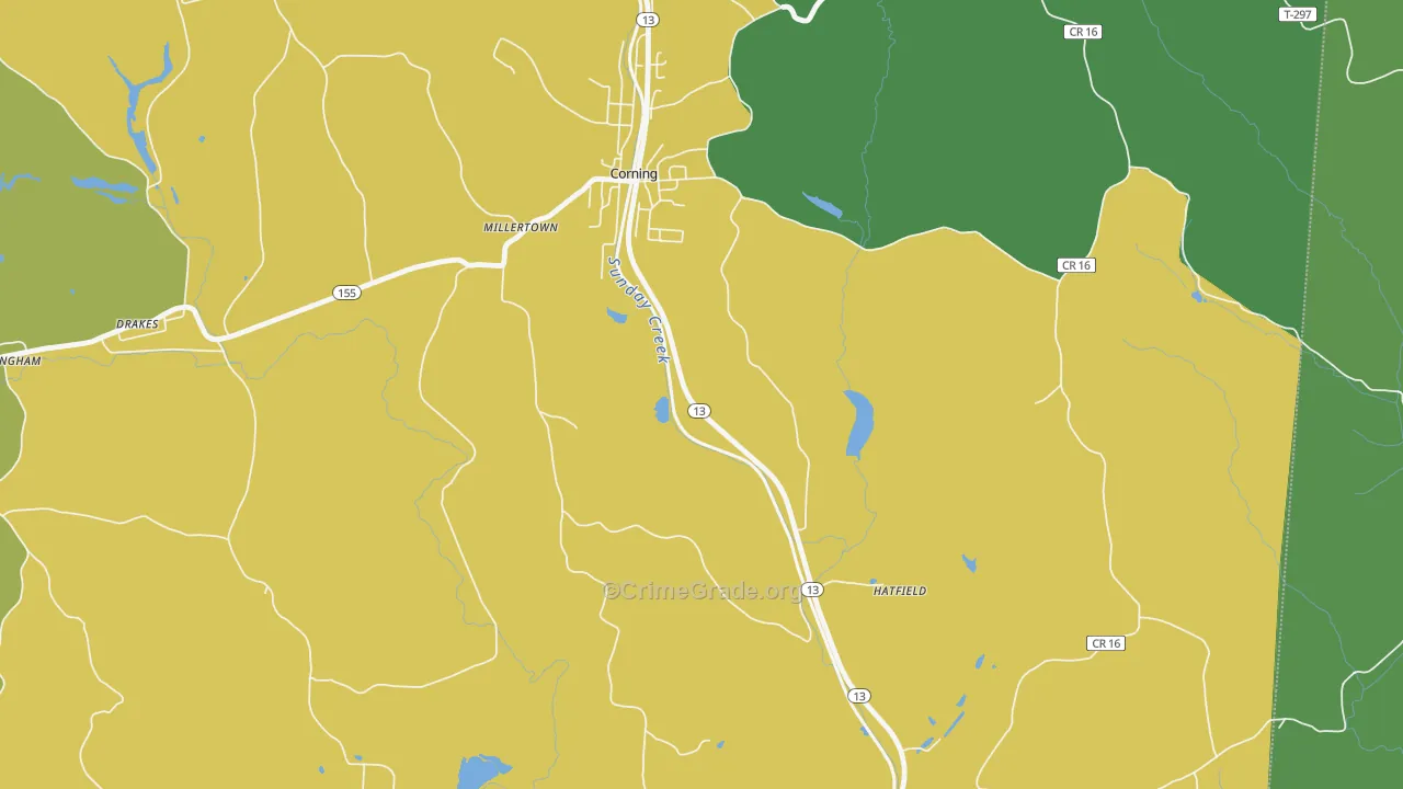Millertown, OH Map of Vandalism Rates