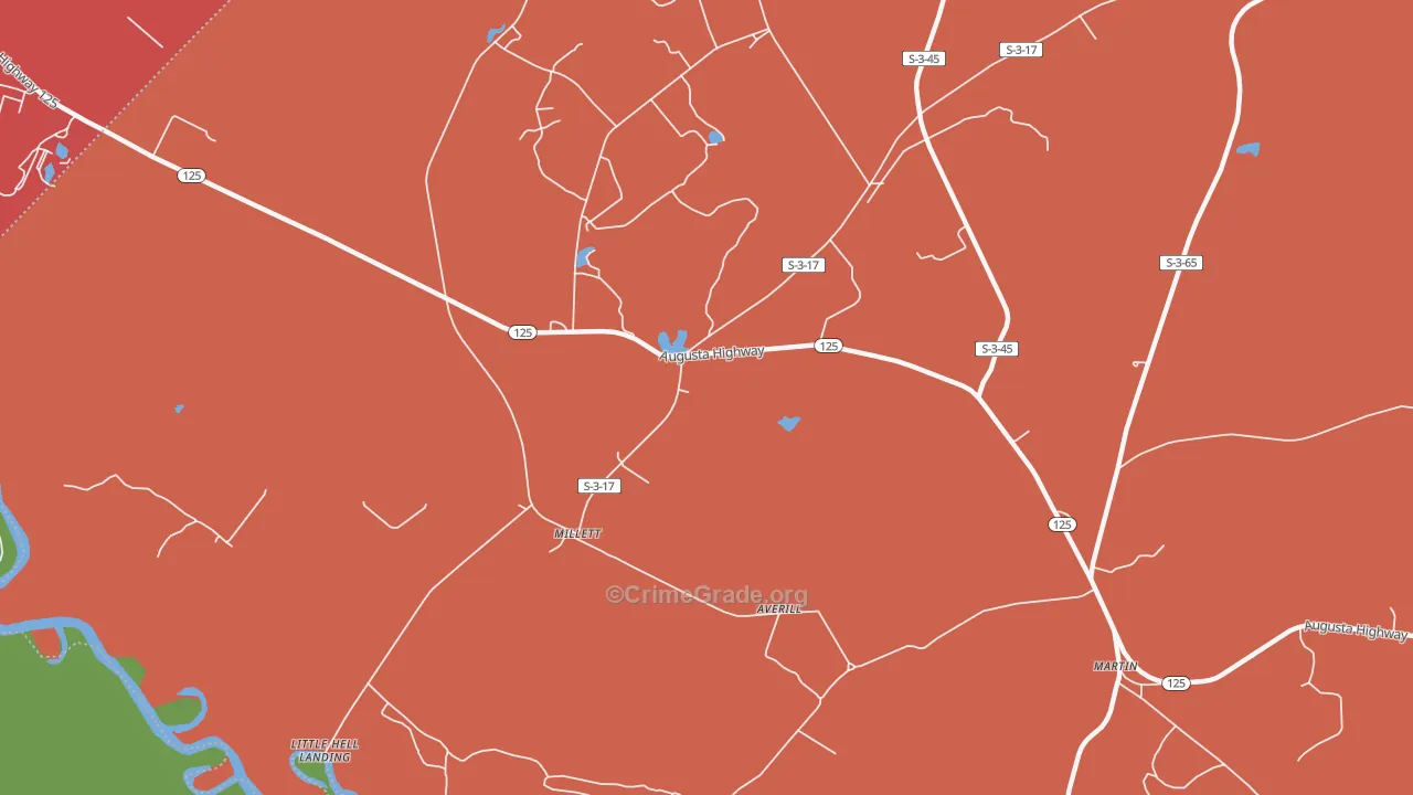 Millett, SC Map of Vandalism Rates