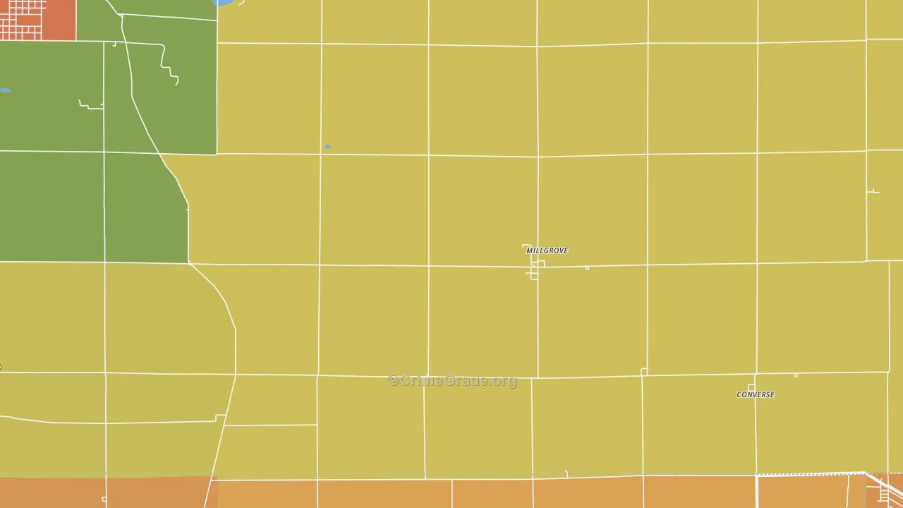 Millgrove, IN Map of Vandalism Rates