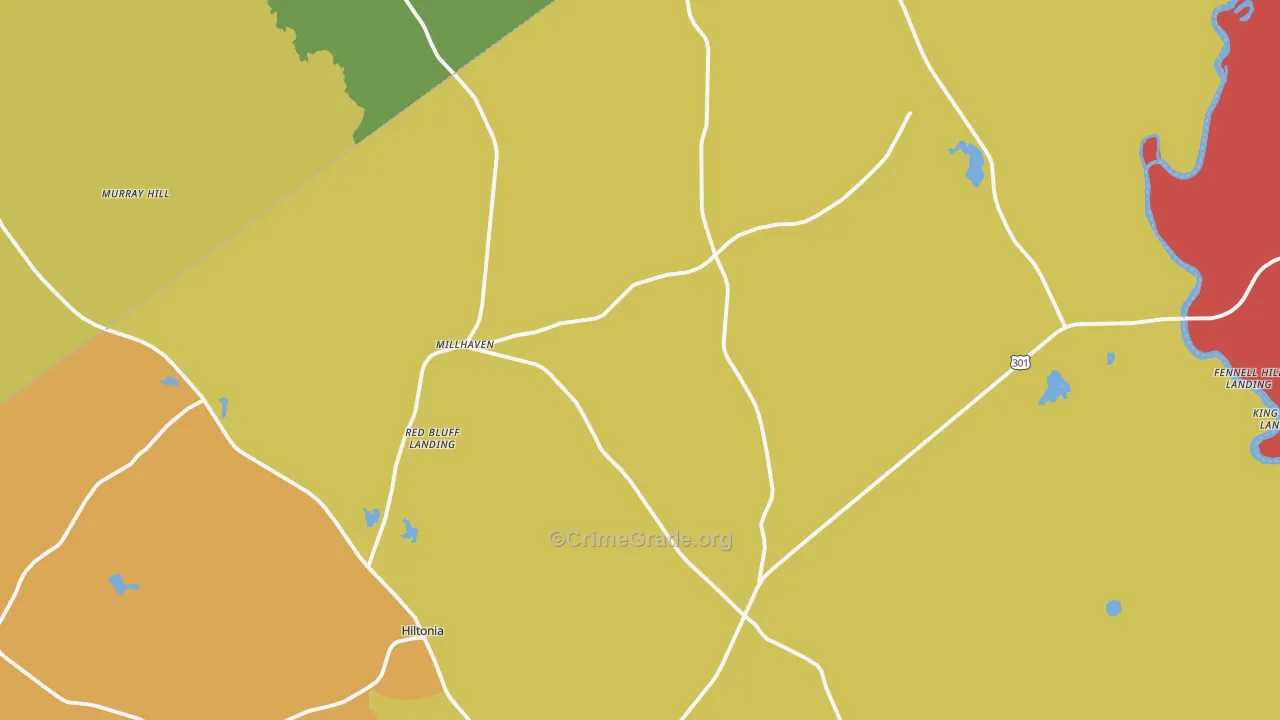 Millhaven, GA Map of Vandalism Rates