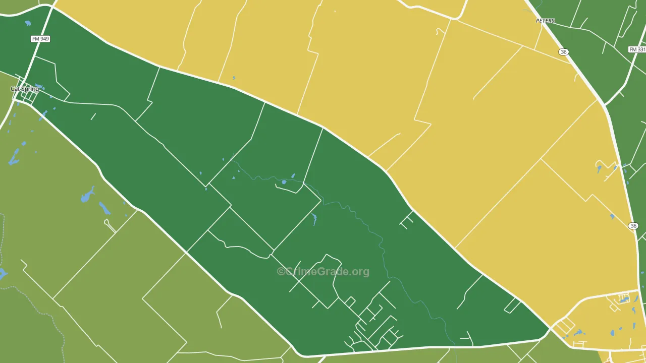 Millheim, TX Map of Vandalism Rates