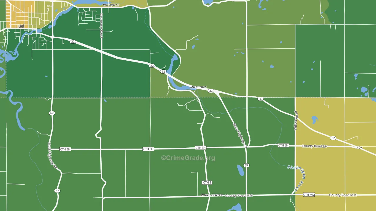 Millhome, WI Map of Vandalism Rates