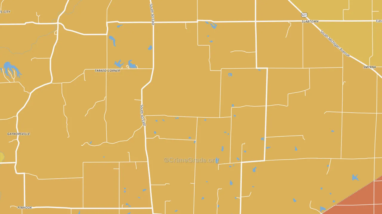 Millhousen, IN Map of Vandalism Rates