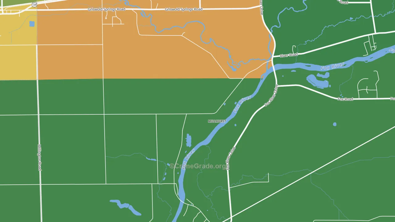 Millhurst, IL Map of Vandalism Rates