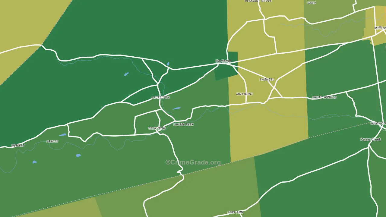Millmont, PA Map of Vandalism Rates