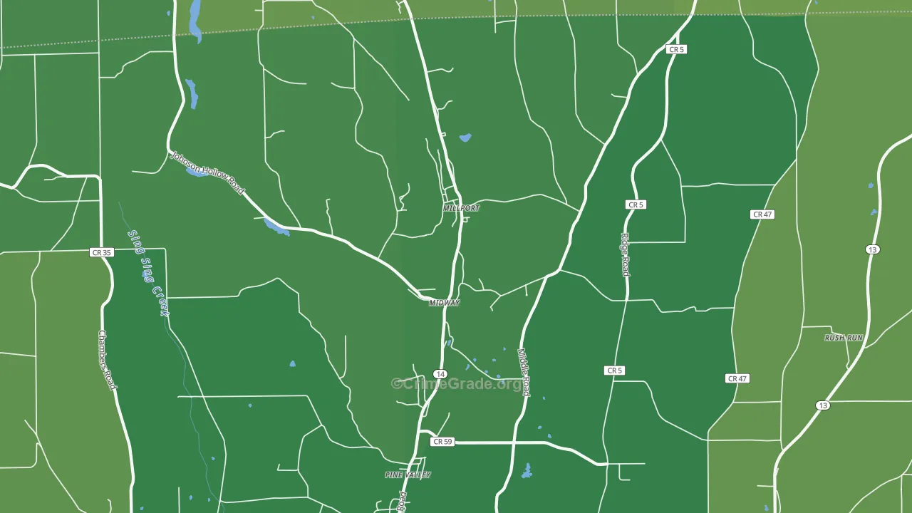 Millport, NY Map of Vandalism Rates