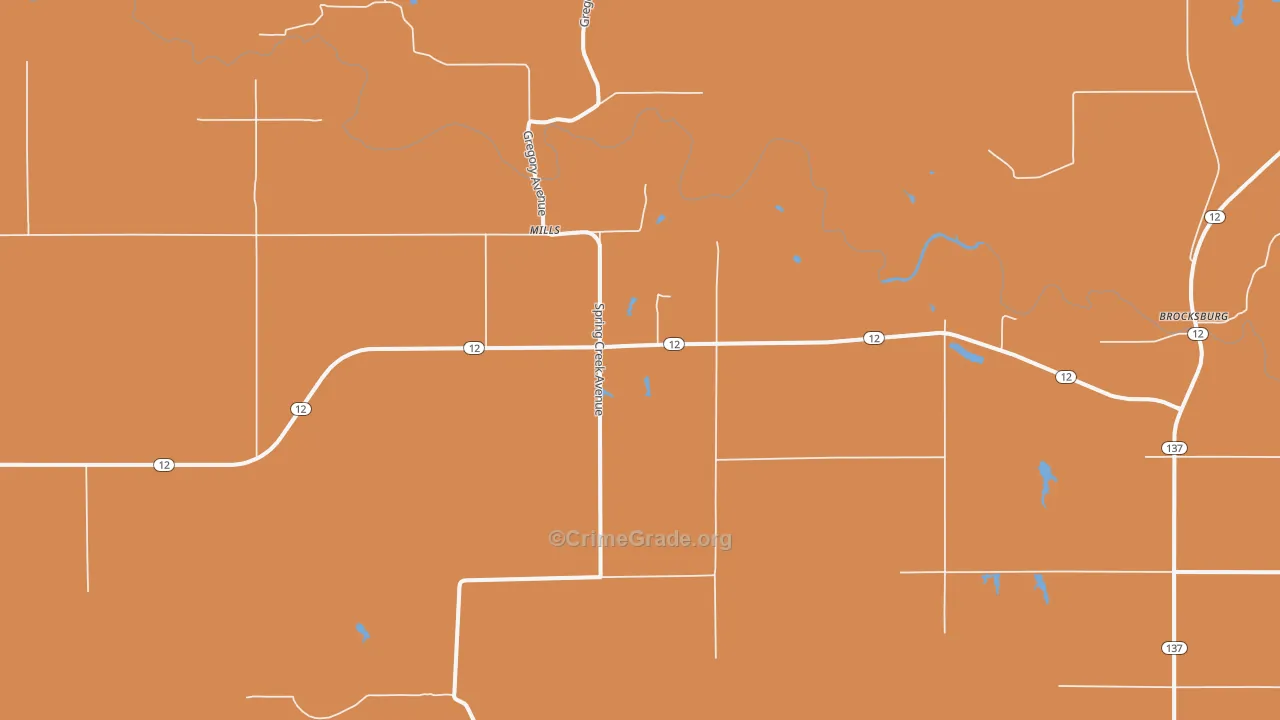 Mills, NE Map of Vandalism Rates