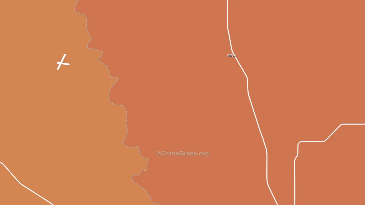 Mills, NM Map of Vandalism Rates