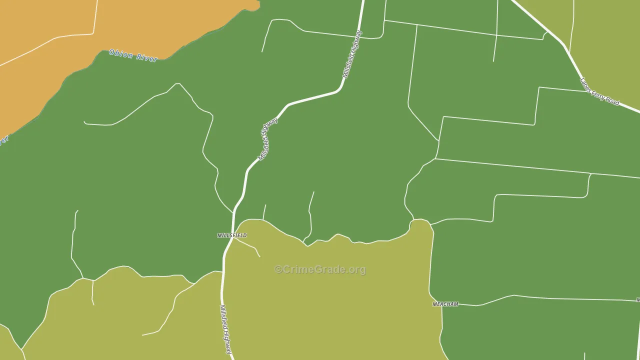 Millsfield, TN Map of Vandalism Rates