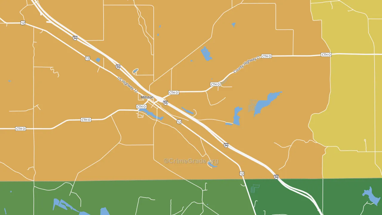 Millston, WI Map of Vandalism Rates