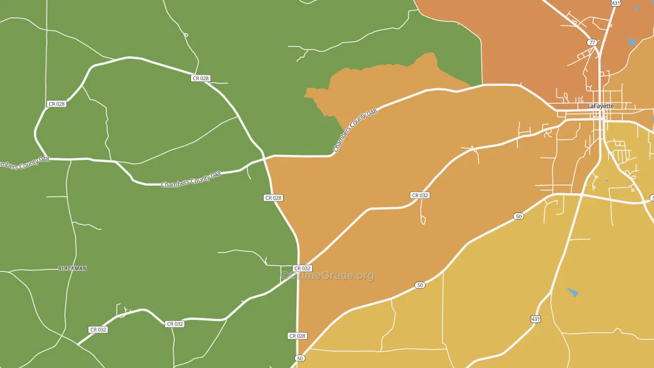 Milltown, AL Map of Vandalism Rates