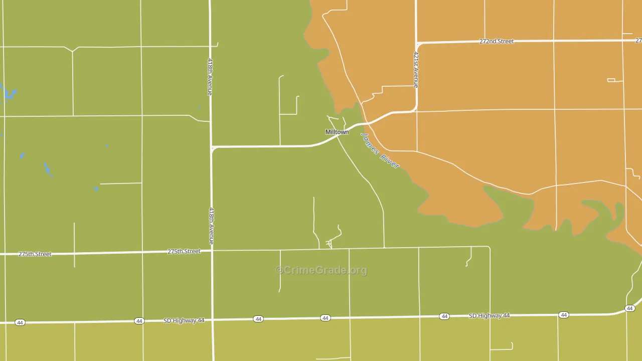 Milltown, SD Map of Vandalism Rates