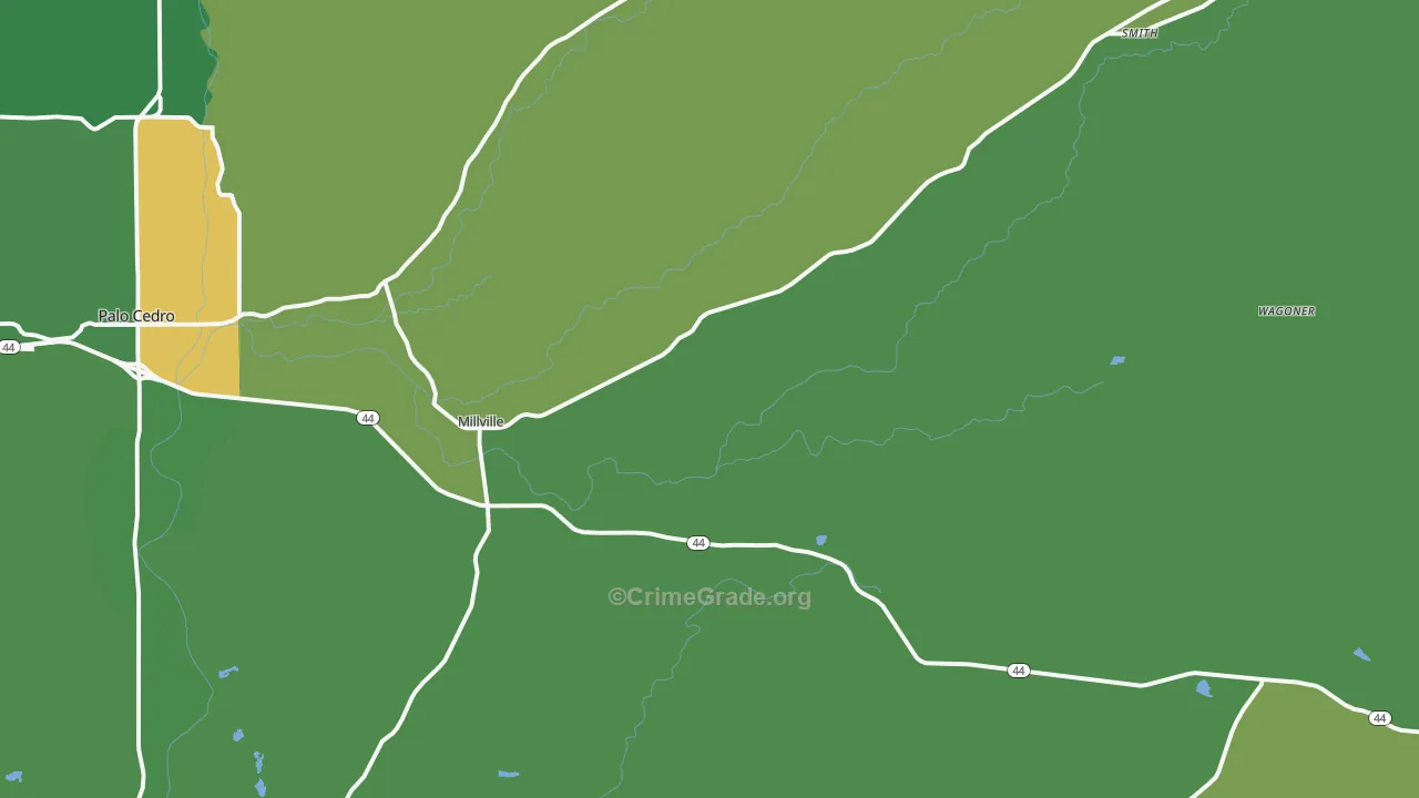 Millville, CA Map of Vandalism Rates