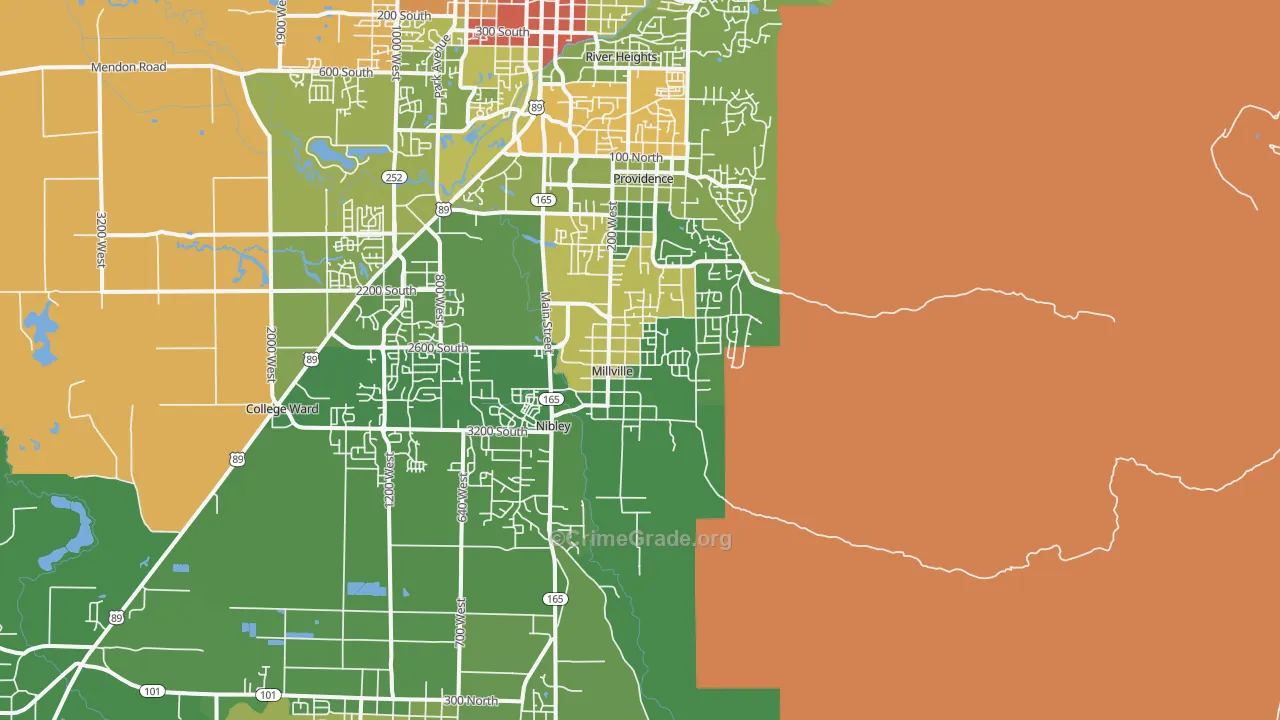 Millville, UT Map of Vandalism Rates