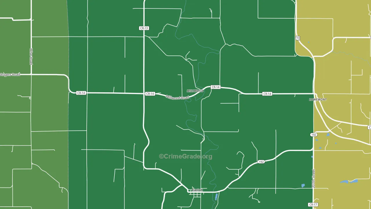 Millwood, KS Map of Vandalism Rates