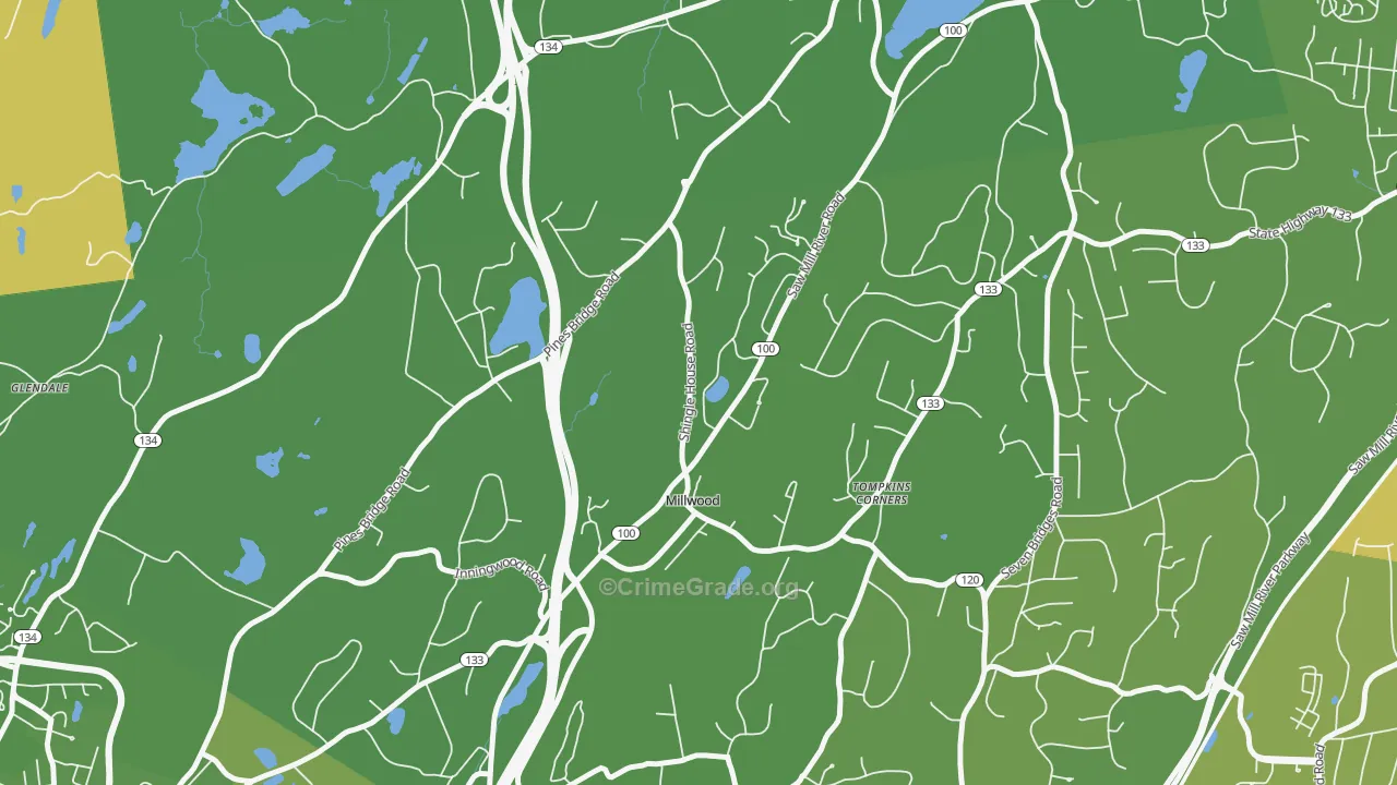 Millwood, NY Map of Vandalism Rates