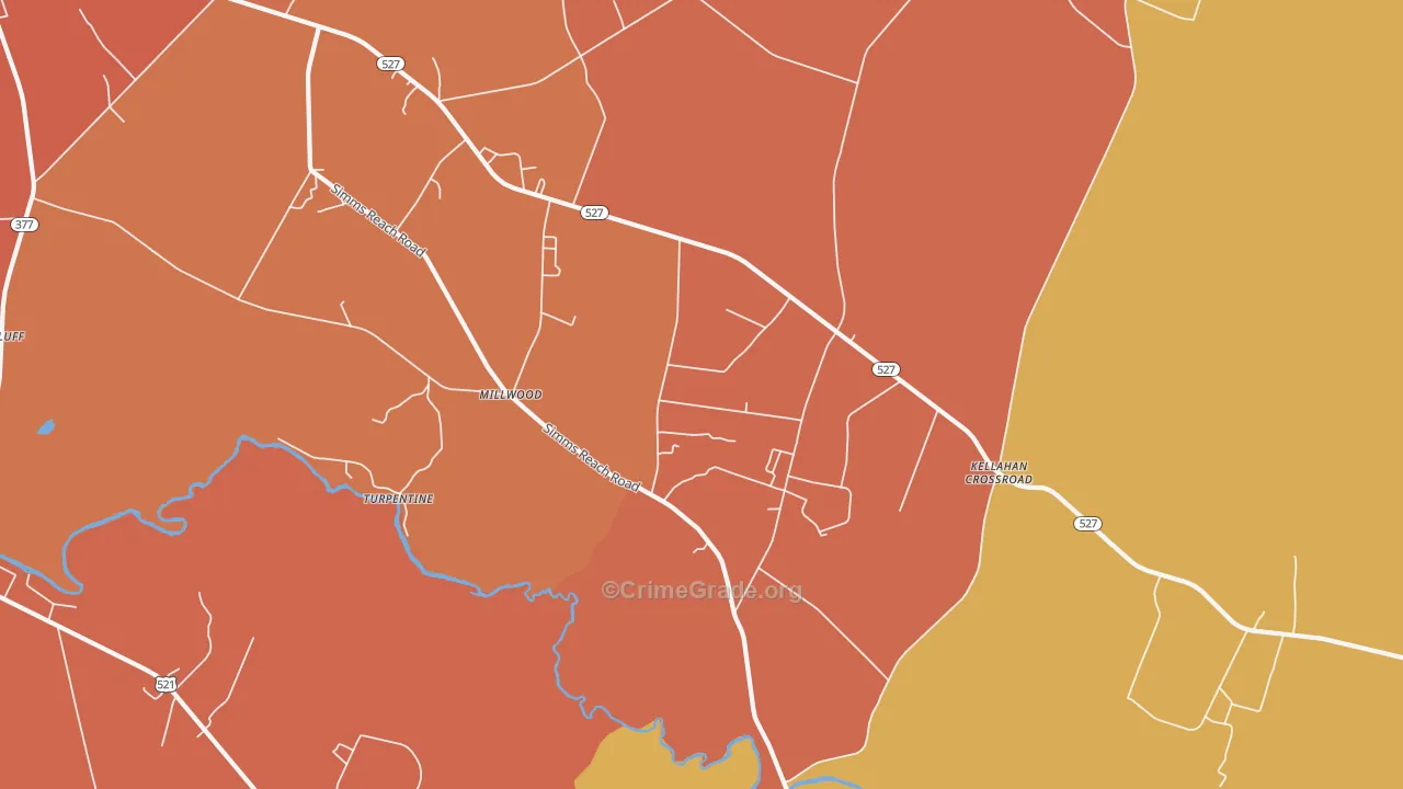 Millwood, SC Map of Vandalism Rates