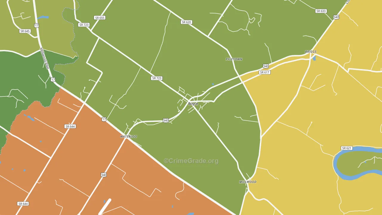Millwood, VA Map of Vandalism Rates