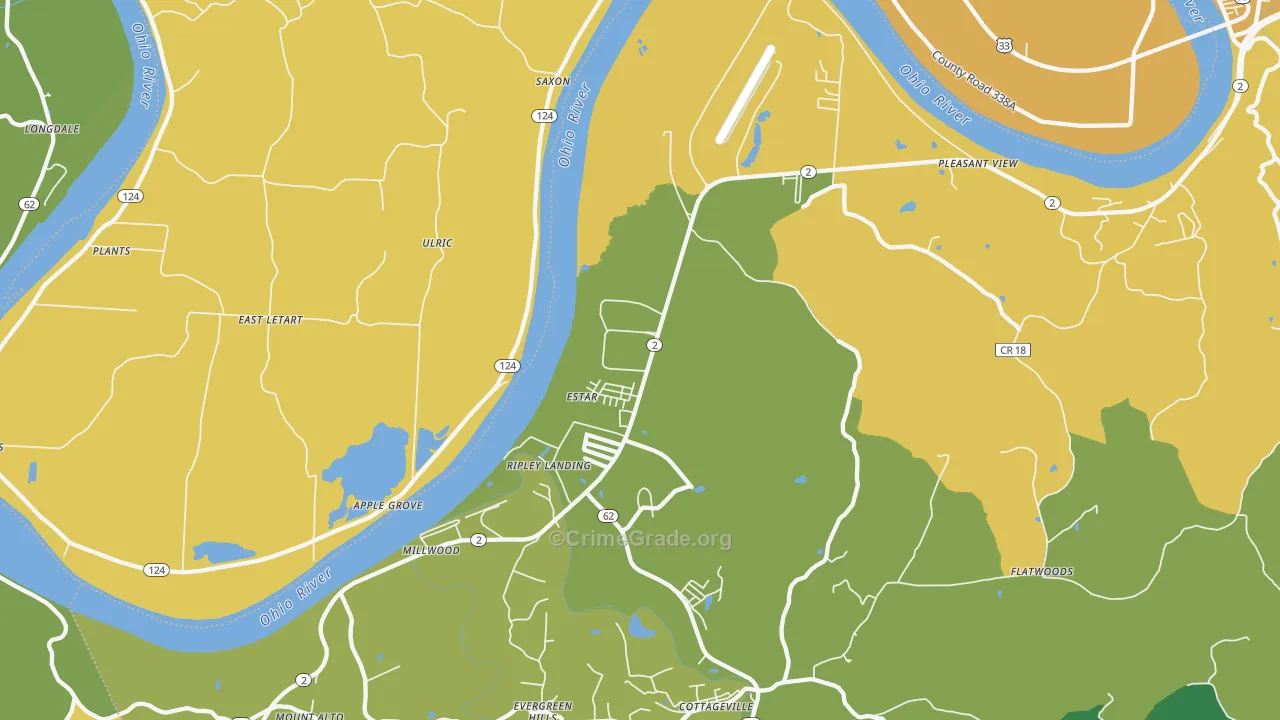 Millwood, WV Map of Vandalism Rates