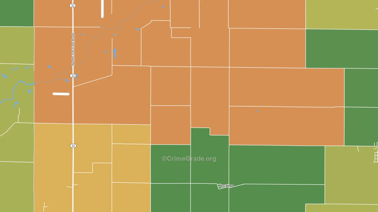 Milmine, IL Map of Vandalism Rates
