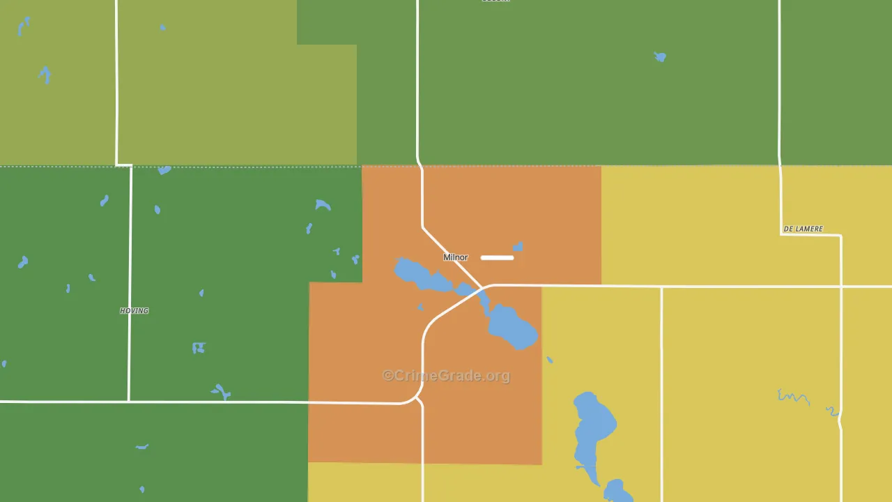 Milnor, ND Map of Vandalism Rates