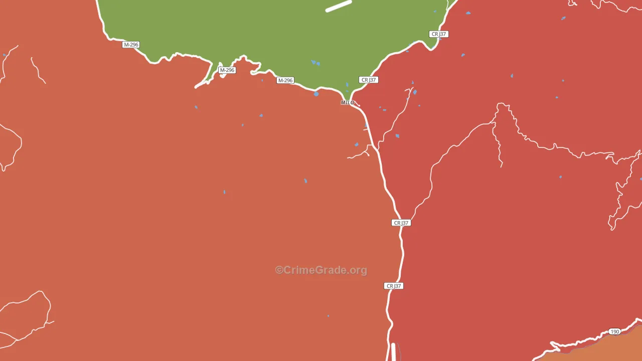 Milo, CA Map of Vandalism Rates