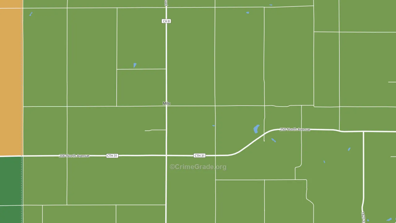 Milo, IL Map of Vandalism Rates