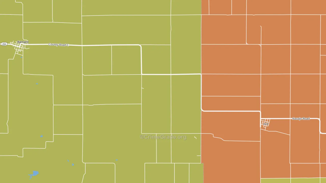 Milo, KS Map of Vandalism Rates
