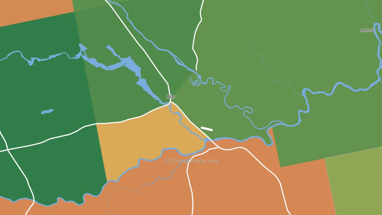 Milo, ME Map of Vandalism Rates
