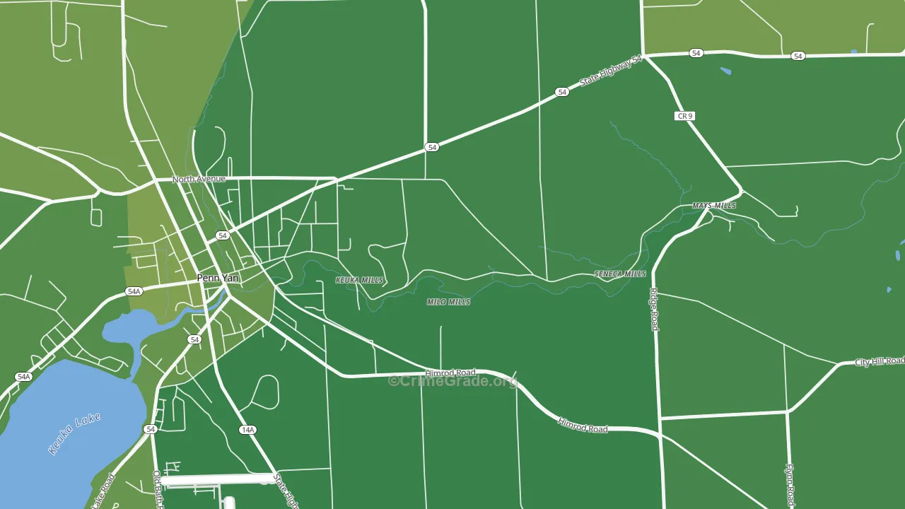 Milo Mills, NY Map of Vandalism Rates