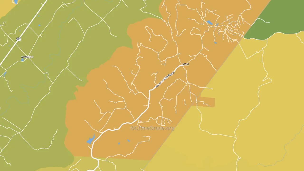 Milo, TN Map of Vandalism Rates