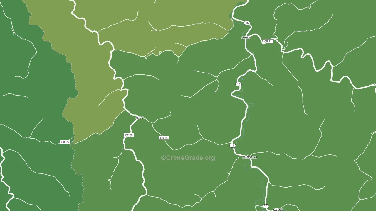 Milo, WV Map of Vandalism Rates