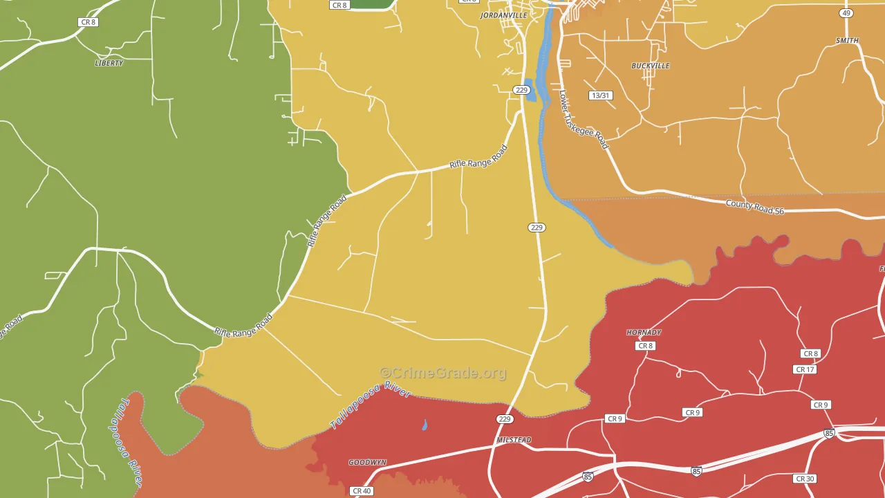 Milstead, AL Map of Vandalism Rates