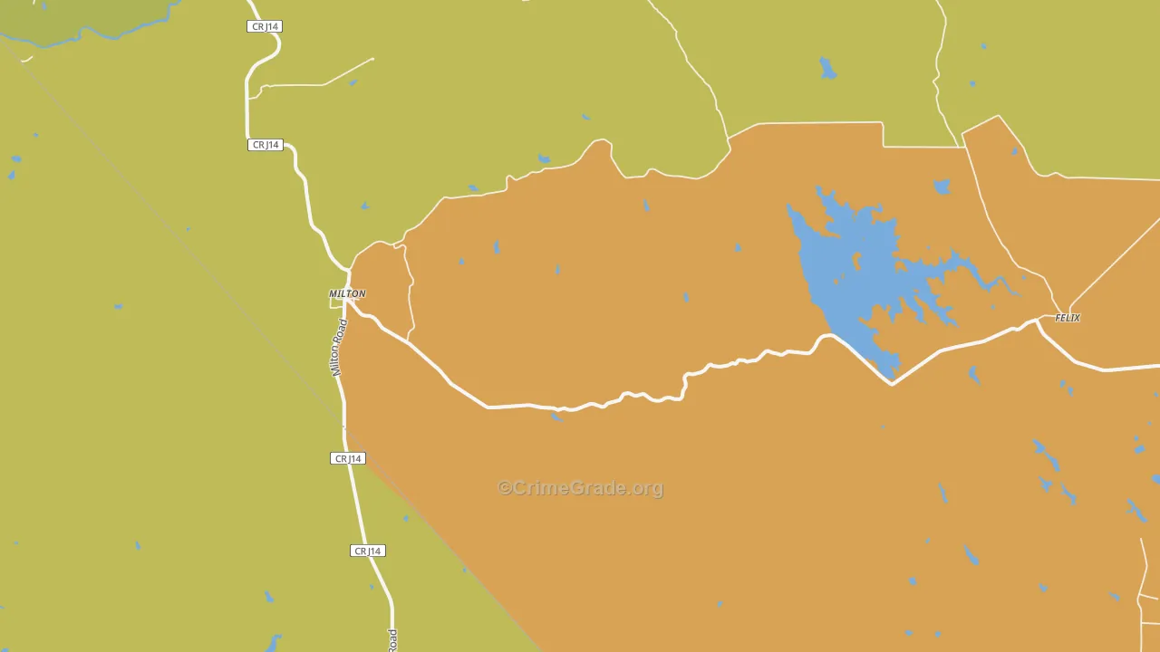 Milton, CA Map of Vandalism Rates