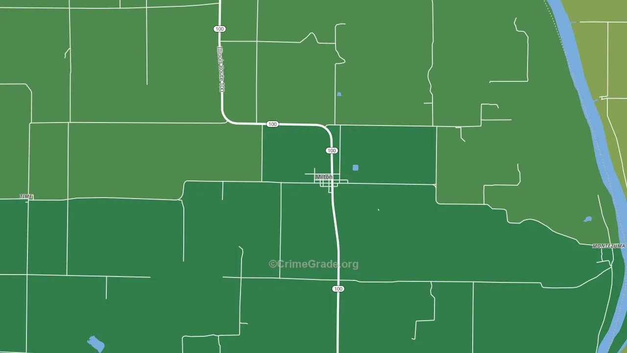 Milton, IL Map of Vandalism Rates