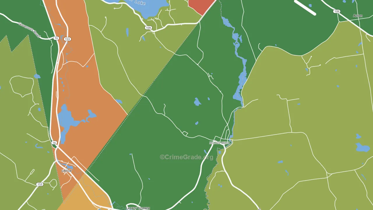Milton Mills, NH Map of Vandalism Rates