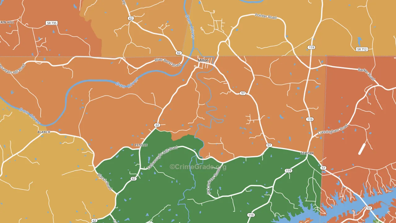 Milton, NC Map of Vandalism Rates