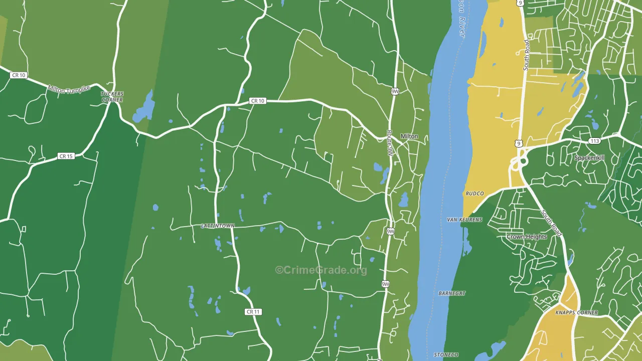Milton, NY Map of Vandalism Rates