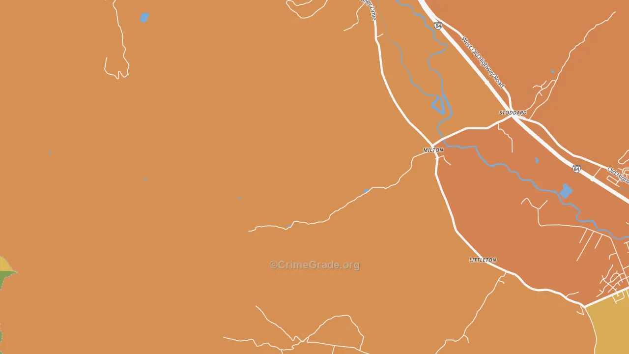 Milton, UT Map of Vandalism Rates