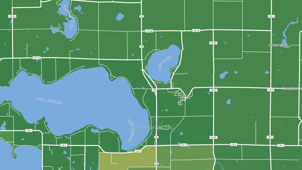 Miltona, MN Map of Vandalism Rates