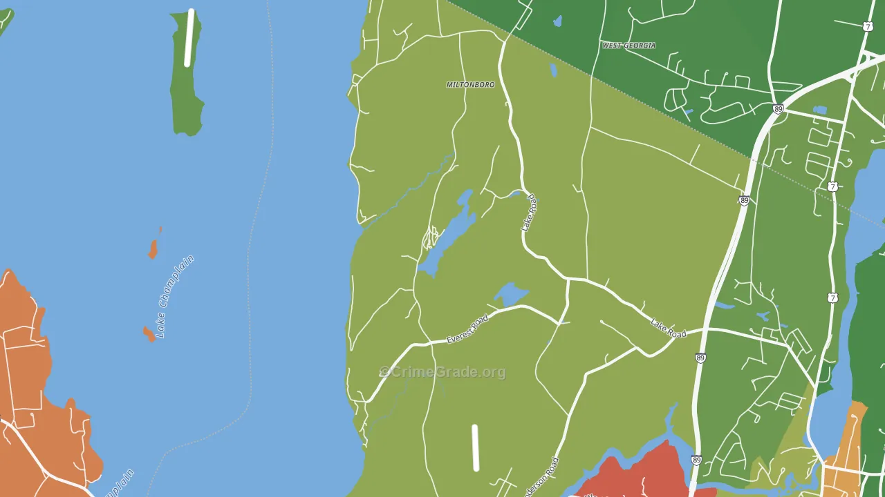 Miltonboro, VT Map of Vandalism Rates