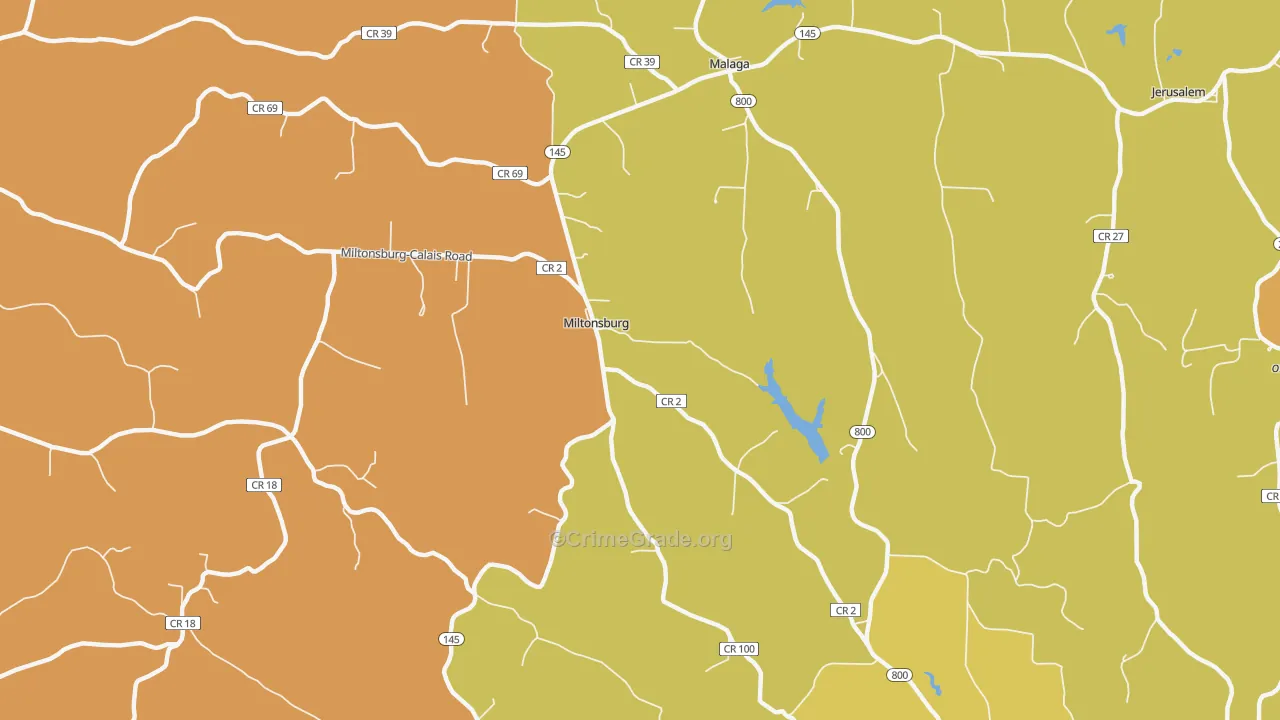 Miltonsburg, OH Map of Vandalism Rates