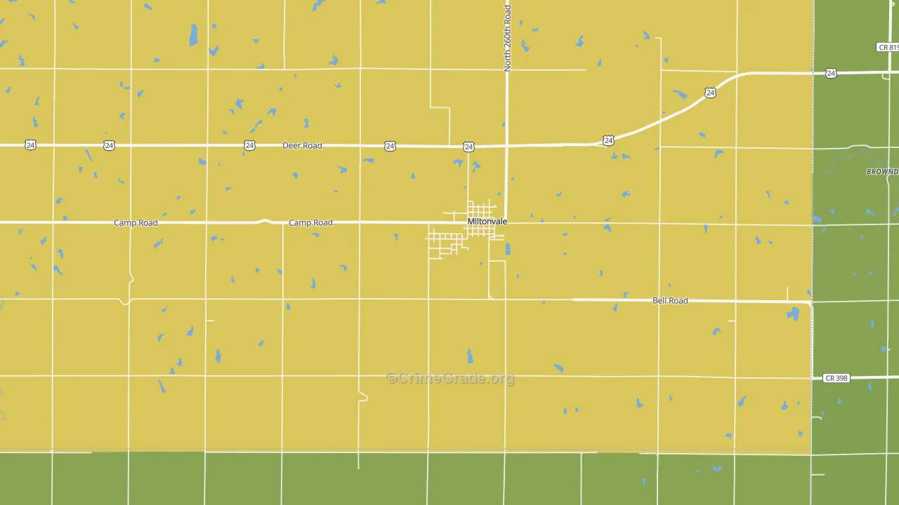 Miltonvale, KS Map of Vandalism Rates