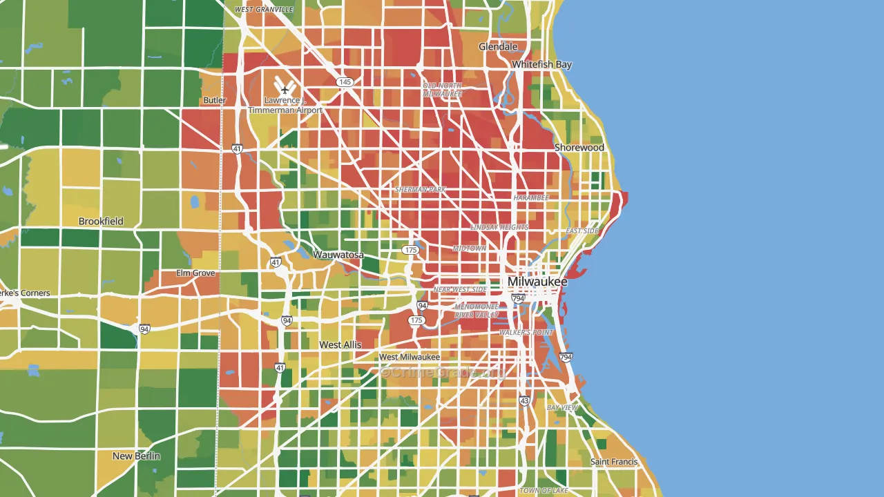 Milwaukee, WI Map of Vandalism Rates